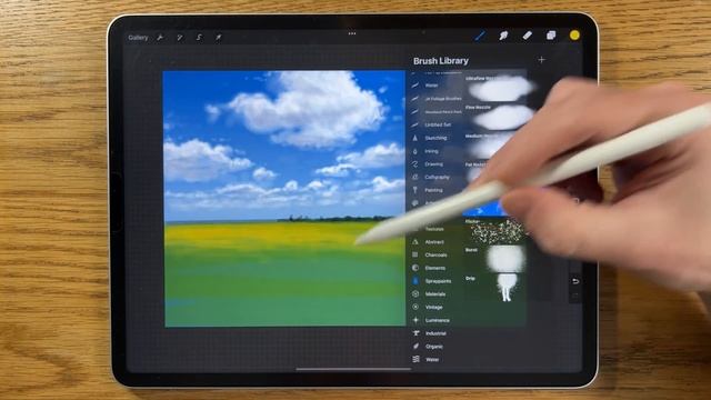 IPAD PAINTING TUTORIAL - Spring fields Landscape in Procreate смотреть онлайн