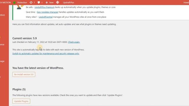 How To Check And Update All Wordpress Files To The Latest Version In Admin Dashboard Of Wordpress смотреть онлайн