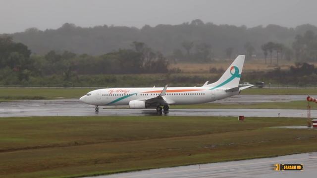 Fly Allways Boeing 737-800 #wetrunway take-off смотреть онлайн