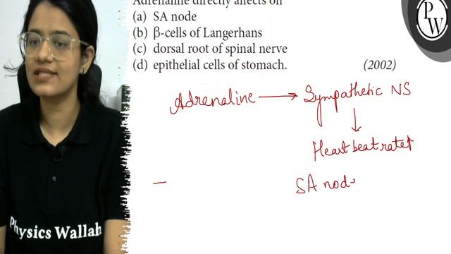Adrenaline directly affects on
(a) SA node
(b) β-cells of Langerhans
(c) dorsal root of spinal ne.. смотреть онлайн