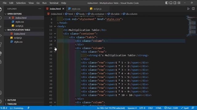 Multiplication Table using HTML, CSS and JavaScript | JavaScript Project смотреть онлайн