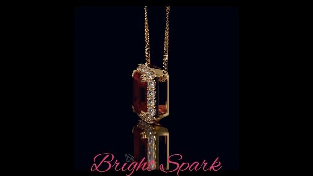 Золотой кулон с рубином изумрудной огранки в ореоле 2,1 карата Bertha от Bright Spark смотреть онлайн