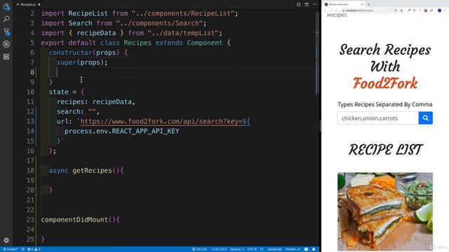 Create Food Recipe App using ReactJs with Ajax Search option - 21 - Recipe Page Ajax Request смотреть онлайн