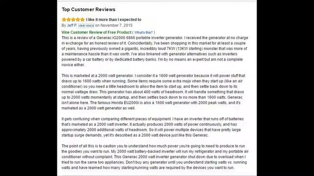 Generac 6866 IQ2000 1600 Running Watt 2000 Starting W Gas Powered Quiet Portable Inverter Generator