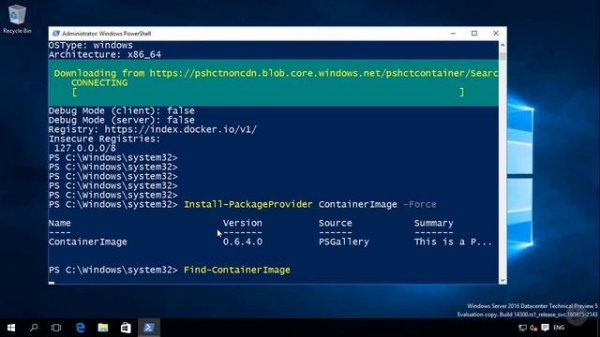 Installing Docker on Windows Server 2016
