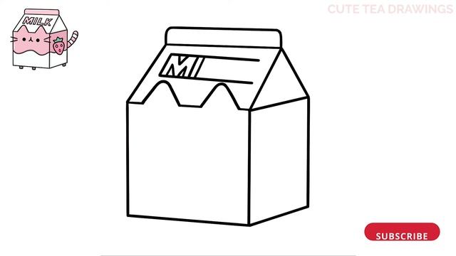 How To Draw Pusheen Cat - Strawberry Milk Carton | Cute Easy Step By Step Drawing Tutorial смотреть онлайн