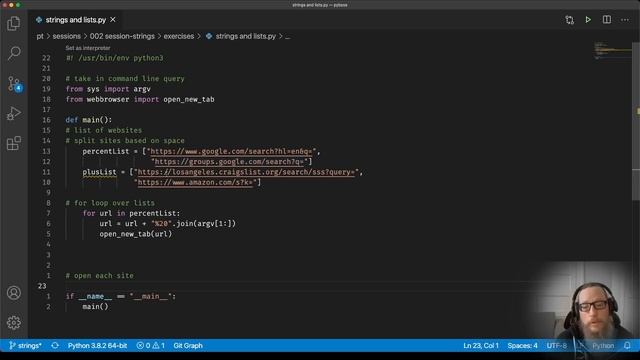 Python: Strings and Lists Practice - Multi-Website Search смотреть онлайн