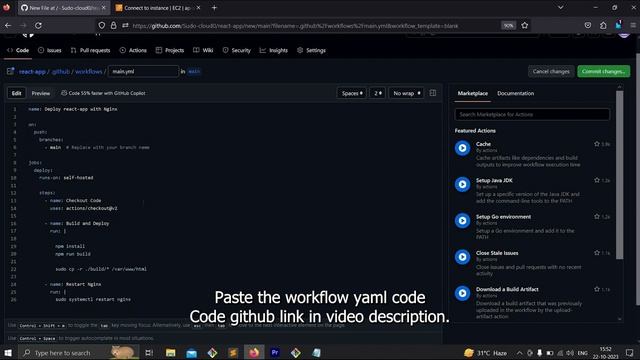 Simple Github Action CI/CD pipeline for React app | AWS EC2 | Nginx | #reactjs #githubactions #aws смотреть онлайн