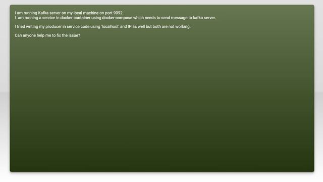 how to connect to localhost:9092 from docker container using docker-compose and not using docker... смотреть онлайн