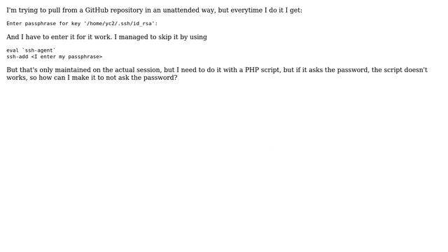 How to use git pull without entering the passphrase? смотреть онлайн