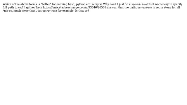 Unix & Linux: #!/usr/bin/env foo #!vs /usr/bin/foo смотреть онлайн