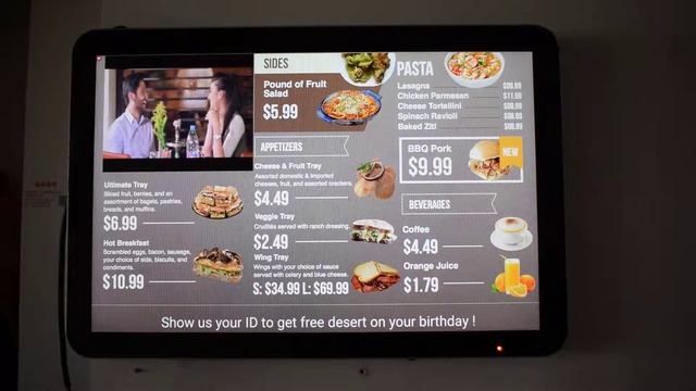 digital signage media player with HDMI VGA to turn TV into digital menu board смотреть онлайн