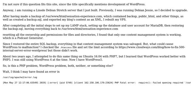 Wordpress: How can I find the cause of a 500 server error? смотреть онлайн