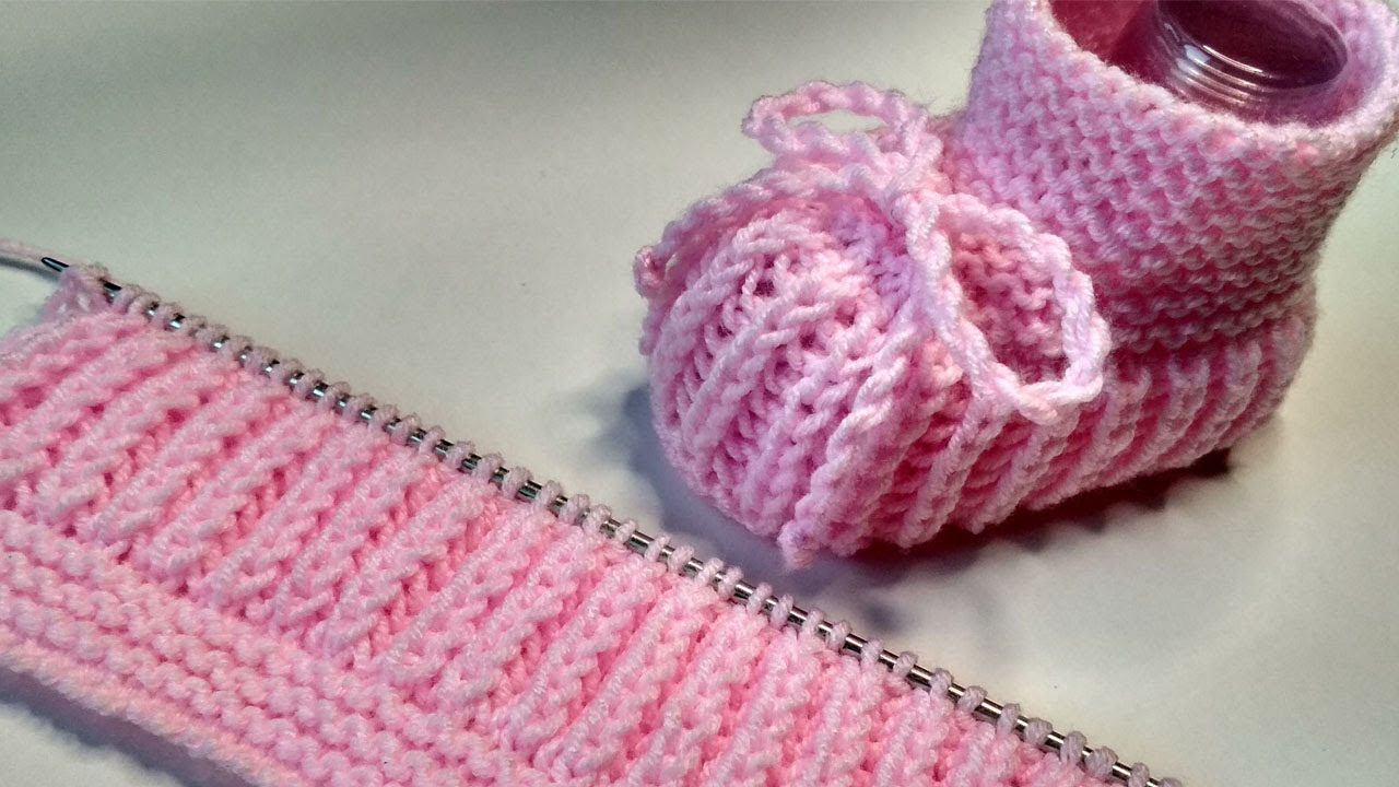 Пинетки спицами. Самые простые пинетки на двух спицах для начинающих смотреть онлайн