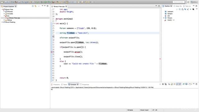 Learn Advanced C++ Programming reading and writing binary files смотреть онлайн