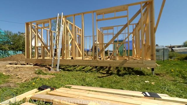 СНТ "1-ое Сыктывкарское". Силовой каркас загородного дома 6,5х8,5 смотреть онлайн