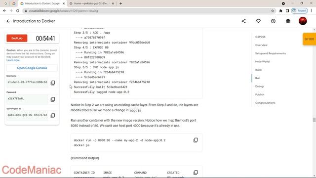 Introduction to Docker | GSP055 | Qwiklabs | CodeManiac смотреть онлайн