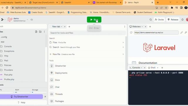 resources views welcome blade php demo Replit Google Chrome 2023 06 13 20 16 26 смотреть онлайн