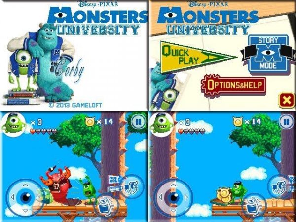 "Monsters University" - Gameloft 2013 year (Java Game)