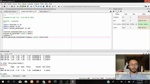 Loading Stock Data with Python смотреть онлайн