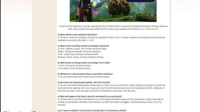 Todo sobre la Fusion de Servidores(Mergers).ArcheAge Unchained Gameplay 2021(Subtitle) смотреть онлайн