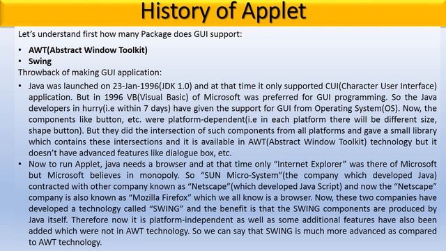 Applets in Java смотреть онлайн