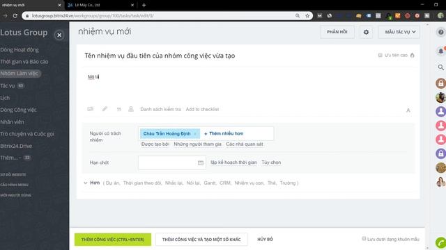 Lotus Group | Hướng Dẫn Sử Dụng Bitrix24 | Phần 3 смотреть онлайн