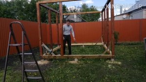 Беседка из бруса 3х4 своими руками ? часть третья