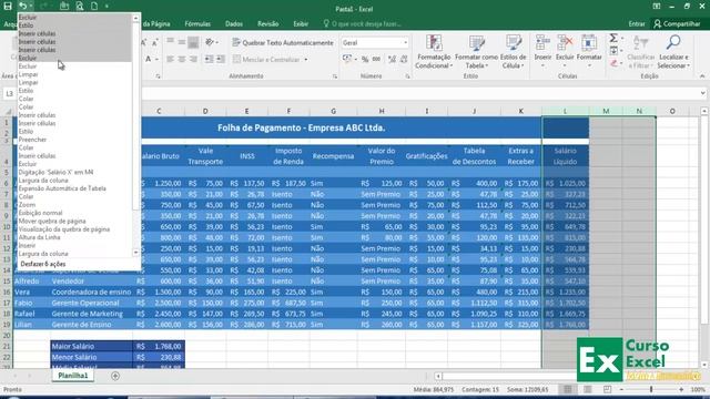 Excel 2016 Basico e Intermediario 07 Desfazer e Refazer Ações Thiago Ladislau смотреть онлайн