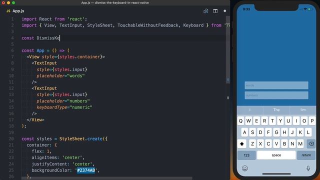 Dismiss the Keyboard in React Native from Anywhere смотреть онлайн