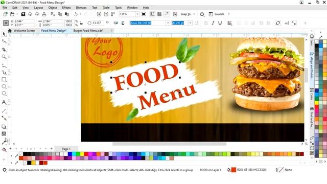How to Design food menu in CorelDRAW | Restaurant food menu | CorelDRAW Tutorial смотреть онлайн