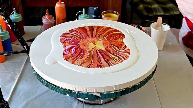 (760) Acrylic pouring over SLICER holder ~ Fluid art painting technique ~ Satisfying Art video смотреть онлайн