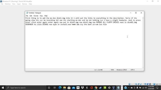 How To Get Windows95 On Virtualbox/bypass The Write Protection Error Part 1