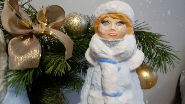 DIY Дед Мороз и Снегурочка из мусора готовы! 2 часть! Дед Мороз и Снегурочка своими руками из ваты смотреть онлайн