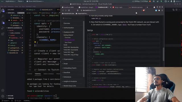 Twitch bot Remote Learners web app | Node.js, Express and maybe PostgreSQL, React смотреть онлайн