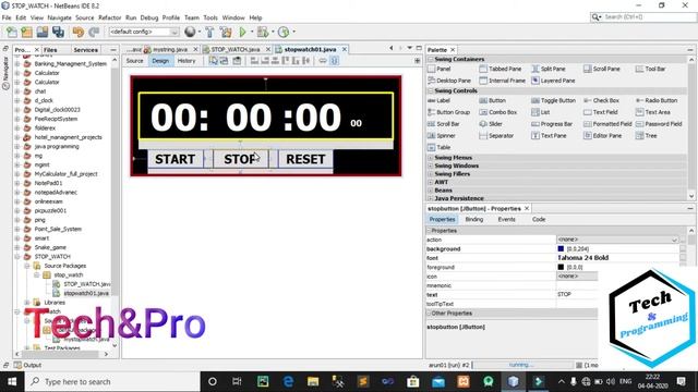 How To Make Stop Watch GUI In Java using Netbeans IDE|| With full source code||Tech&Programming смотреть онлайн
