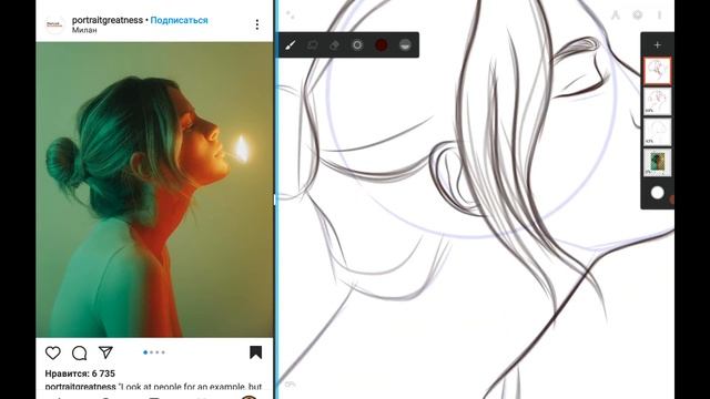 Как рисовать скетч в Infinite Painter / How to draw а Sketch смотреть онлайн