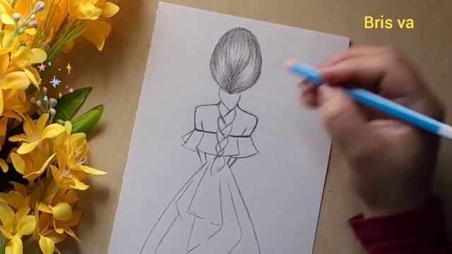 como dibujar una chica de espaldas con vestido смотреть онлайн