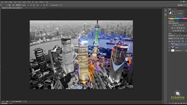 How to crate effect black and color image in Adobe Photoshop I #@sohag-4340 смотреть онлайн