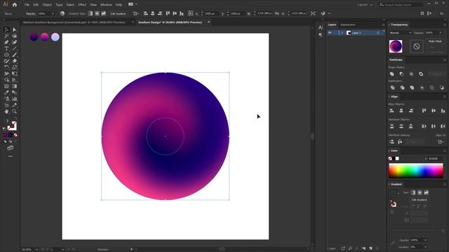 Create Gradient Background Design in Adobe Illustrator - Graphic Design - Illustrator tutorial смотреть онлайн