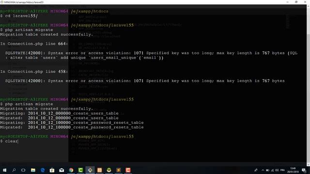 Laravel probleme migration Specified key was too long | laravel darija смотреть онлайн