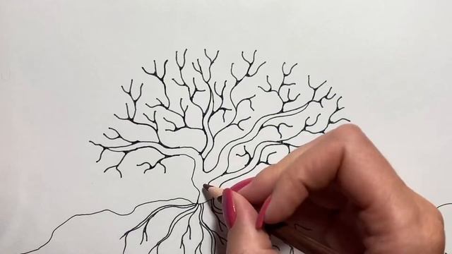 Как нарисовать Дерево СОСНА/ Простые рисунки из простых линий смотреть онлайн