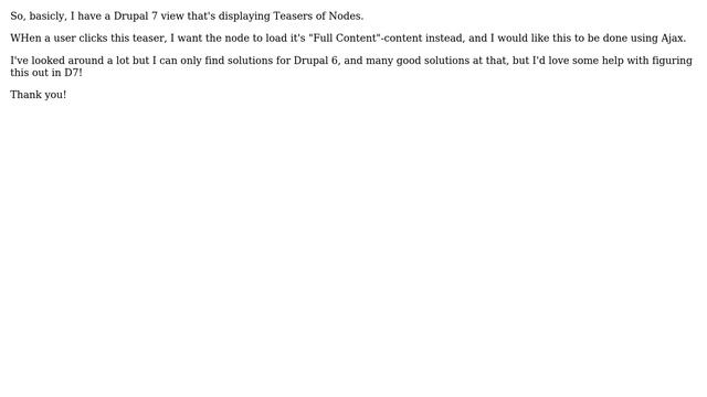 Replacing a 'Teaser'-themed node in a View its it's 'Full Content'-theme using ajax in Drupal 7 смотреть онлайн
