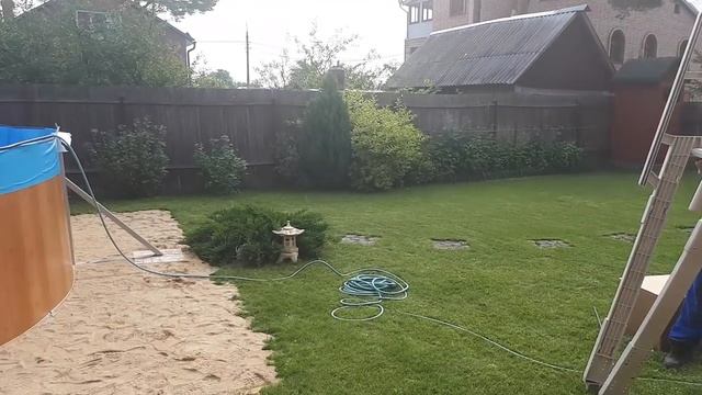 МОНТАЖ КАРКАСНОГО БАССЕЙНА на даче своими руками. Сборка Эсприт-Биг 5.5х3.7х1.35 овал - Инструкция смотреть онлайн