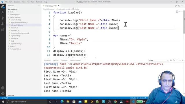 JavaScript ES6 Tutorial -26- call, apply, and bind method in javascript | Dr Vipin Classes смотреть онлайн