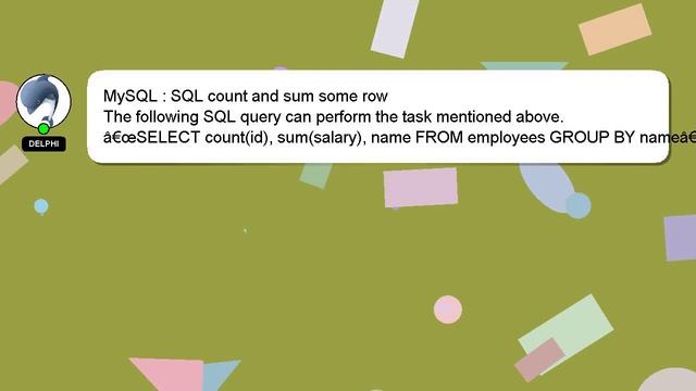 MySQL : SQL count and sum some row смотреть онлайн