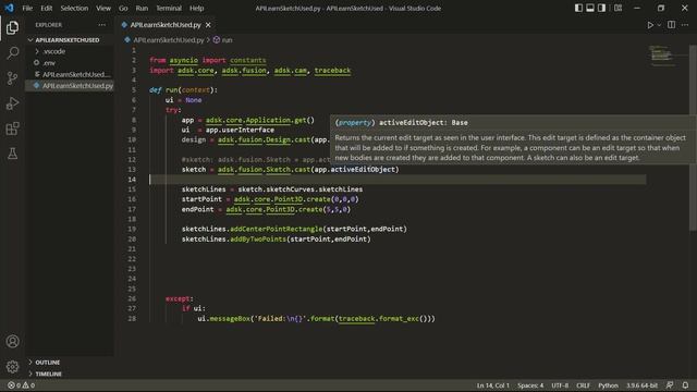 Intro to API in Fusion 360 Part 7 - Creating a Script to Make a Sketch Profile #Fusion360 #API смотреть онлайн