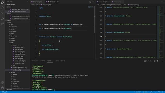 class faker in phpUnit and laravel testing смотреть онлайн