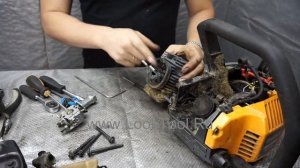 Замена ПОРШНЕВОЙ , Бензопила Партнер 350,351. Замена ЦПГ,цилиндропоршневая группа.