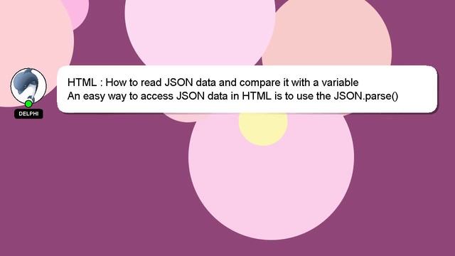 HTML : How to read JSON data and compare it with a variable смотреть онлайн